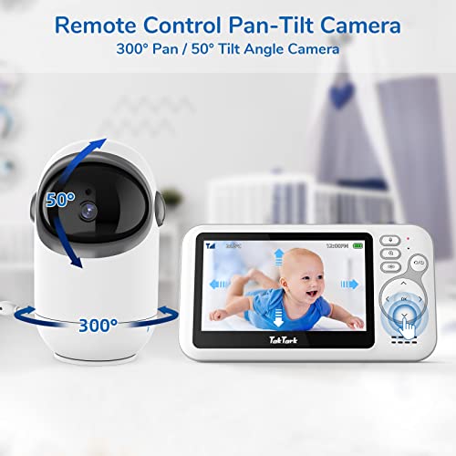 TakTark Kamera Babyphone, 4,3" kamera wideo dla niemowląt z 300° zdaln - obrazek 14