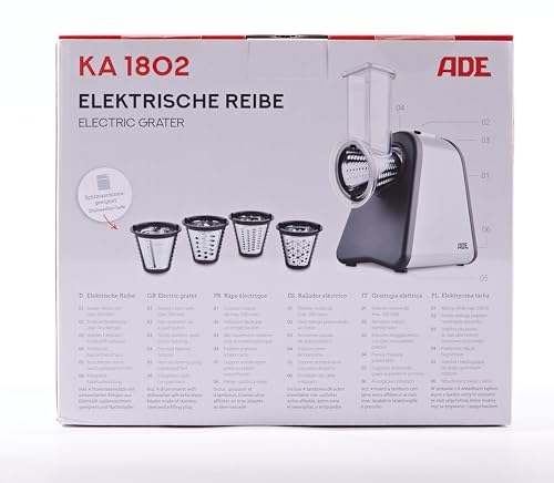 Elektryczna tarka kuchenna Ade KA1802 w kolorze nieutlenianym czarnym/srebrnym 20.5 x 15 x 28.3 cm - obrazek 5