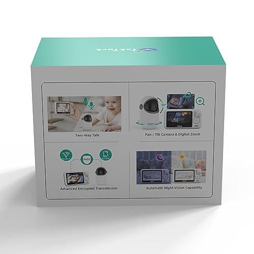 TakTark Kamera Babyphone, 4,3" kamera wideo dla niemowląt z 300° zdaln - obrazek 2