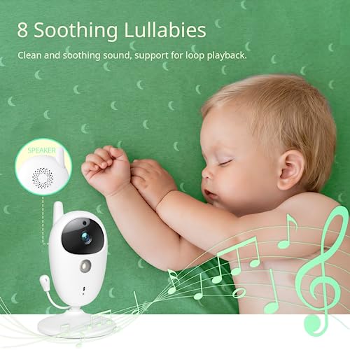 YOTON Baby Monitor 27 cala: Wideo, Czujnik temperatury, Komunikacja dwukierunkowa, Tryb głosowy, Nocturne, Widzenie - YB04 - obrazek 11