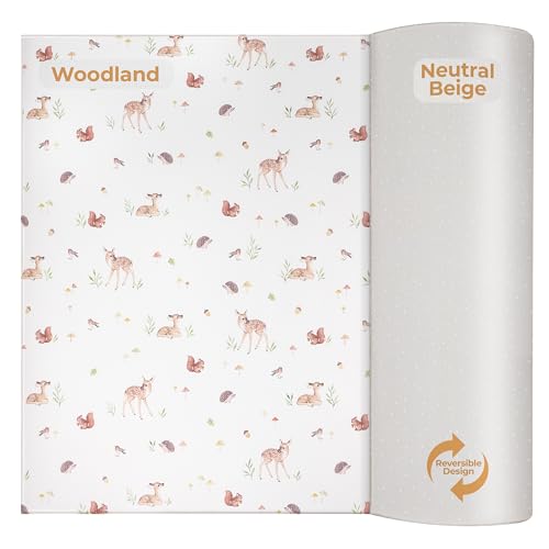 Pianka do zabawy dla niemowląt – mata do raczkowania dla dzieci i małych dzieci: aktywna, nietoksyczna, odwracalna, wodoszczelna, duża 2 x 141 m