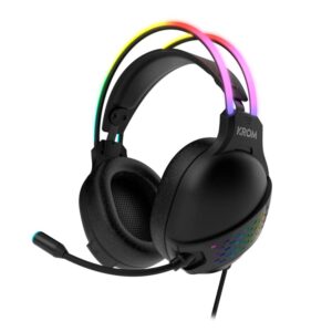 Słuchawki KROM Gaming KLAIM -NX z mikrofonem RGB LED i dźwiękiem stereo 50 mm - idealne do gier PC