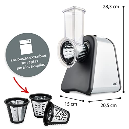 Elektryczna tarka kuchenna Ade KA1802 w kolorze nieutlenianym czarnym/srebrnym 20.5 x 15 x 28.3 cm - obrazek 9