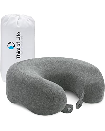 Poduszka pod kark do samolotu i samochodu | ortopedyczna poduszka podróżna z ergonomiczną pianką z pamięcią kształtu | RONDAR z poszewką | Skuteczna przeciwko bólom karku | Oddychająca poduszka