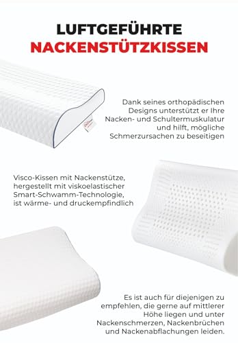 Ergo Foam Ortopedyczna poduszka z pianki z pamięcią kształtu antybakteryjna oddychająca tkanina poduszka ortopedyczna z podparciem karku - obrazek 8