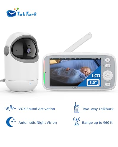 TakTark Baby Monitor, 5.0" Baby Monitor wideo i audio 720P HD 3050mAh - obrazek 7