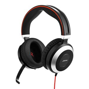 Słuchawki Jabra Evolve 80 UC Stereo z redukcją szumów - USB-C i jack 3,5 mm, kolor czarny