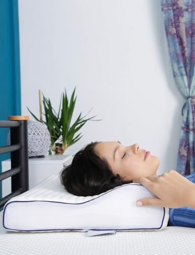 Ergo Foam Ortopedyczna poduszka z pianki z pamięcią kształtu antybakteryjna oddychająca tkanina poduszka ortopedyczna z podparciem karku - obrazek 4