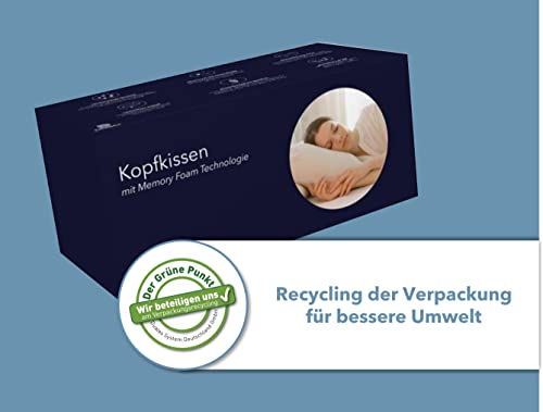 DOSCI Poduszka pod głowę z pianki z pamięcią kształtu ortopedyczna poduszka podpierająca kark poduszka do spania z bambusową poszewką dla osób śpiących na boku i na plecach - obrazek 2