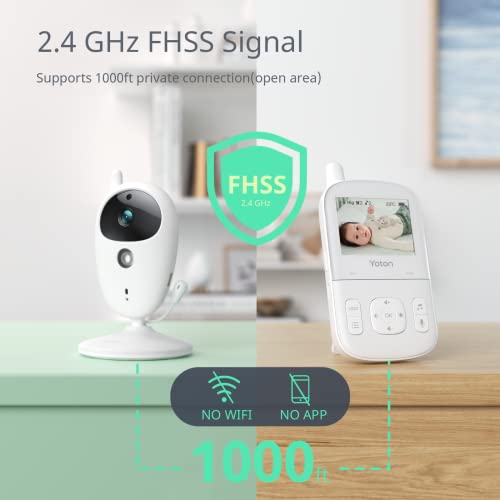 YOTON Baby Monitor 27 cala: Wideo, Czujnik temperatury, Komunikacja dwukierunkowa, Tryb głosowy, Nocturne, Widzenie - YB04 - obrazek 8