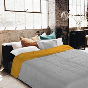 Podwójna pościel letnia Sogni e Capricci z piórami ochra z mikrofibry - 150 x 200 cm, jasnoszare