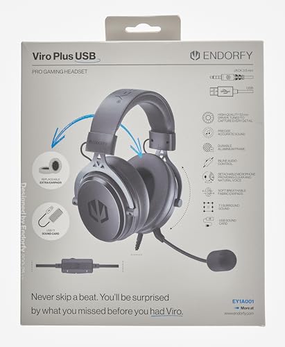 Słuchawki ENDORFY VIRO Plus z karta dźwiękową 7.1 USB i odłączanym mikrofonem - wysoka jakość dźwięku - obrazek 7