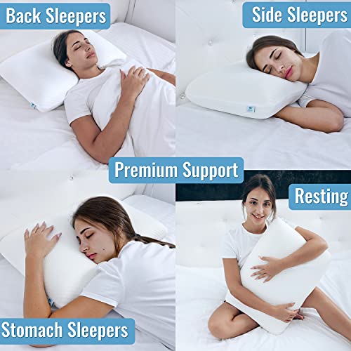 pillowLY Poduszka ortopedyczna z pianki z pamięcią kształtu łagodzi ból karku i ramion hipoalergiczna ortopedyczna poduszka pod kark odpowiednia dla osób śpiących na boku plecach i brzuchu - obrazek 7