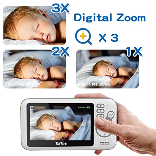TakTark Kamera Babyphone, 4,3" kamera wideo dla niemowląt z 300° zdaln - obrazek 9