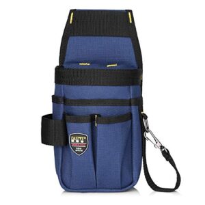 Small Pocket Tool Bag with Adjustable Nylon Strap for DIYers, Electricians, Carpenters, Builders (Blue) - Torba narzędziowa z kieszeniami i regulowanym paskiem dla majsterkowiczów, elektryków, stolarzy, budowniczych (kolor niebieski)