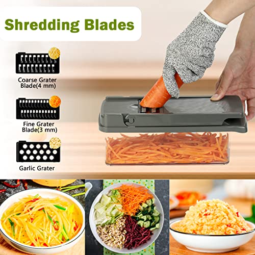 Profesjonalna krajalnica do warzyw 15 w 1 z 7 wymiennymi nożami - idealna do przygotowywania frytek, krojenia marchewki, cebuli i pomidorów - obrazek 9