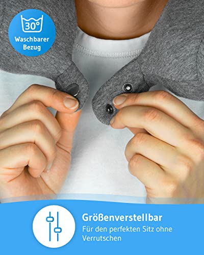 Poduszka pod kark do samolotu i samochodu | ortopedyczna poduszka podróżna z ergonomiczną pianką z pamięcią kształtu | RONDAR z poszewką | Skuteczna przeciwko bólom karku | Oddychająca poduszka - obrazek 6