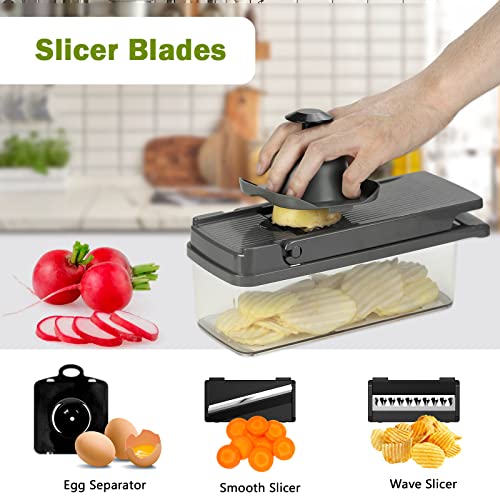 Profesjonalna krajalnica do warzyw 15 w 1 z 7 wymiennymi nożami - idealna do przygotowywania frytek, krojenia marchewki, cebuli i pomidorów - obrazek 10