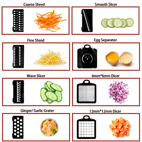 17-w-1 Mandolina ze stali nierdzewnej T-GOGO: Krajalnica do warzyw, tarka, siekacz do sałatek - Czarna - obrazek 12
