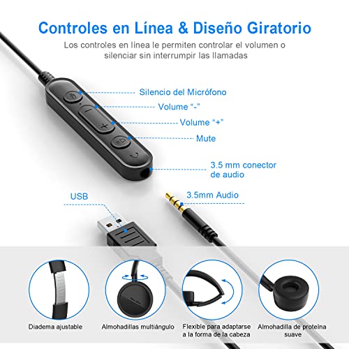 Nowy zestaw słuchawkowy USB z mikrofonem i redukcją szumów - idealny do rozmów w domu i biurze! - obrazek 11
