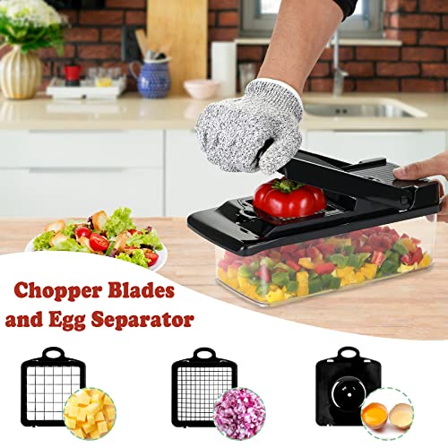 17-w-1 Mandolina ze stali nierdzewnej T-GOGO: Krajalnica do warzyw, tarka, siekacz do sałatek - Czarna - obrazek 10