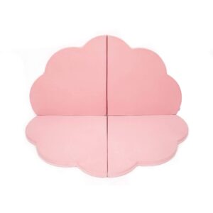 MISIOO Mata do zabawy niemowlak, piankowa, rozkładany łuk, różowa, śr. 120cm