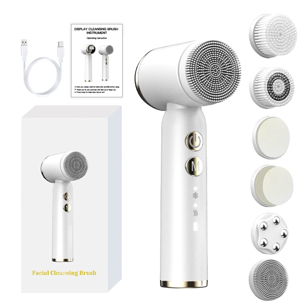 OBEST Elektryczna szczotka do oczyszczania twarzy, z 5 wodoodpornymi g - obrazek 2