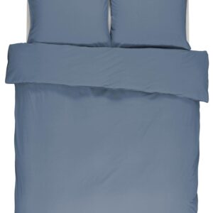 Luksusowa pościel ESSENZA Guy Uni w kolorze niebieskim - 200 x 200 cm, 2 poszewki 80 x 80 cm, wykonana z wysokiej jakości bawełny Renforce