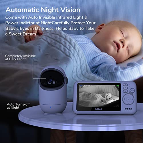 TakTark Kamera Babyphone, 4,3" kamera wideo dla niemowląt z 300° zdaln - obrazek 11