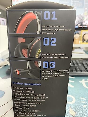 Słuchawki do gier z LED RGB, mikrofonem i redukcją szumów - idealne dla PC, PS4, Switch, Xbox i smartfonów - obrazek 6