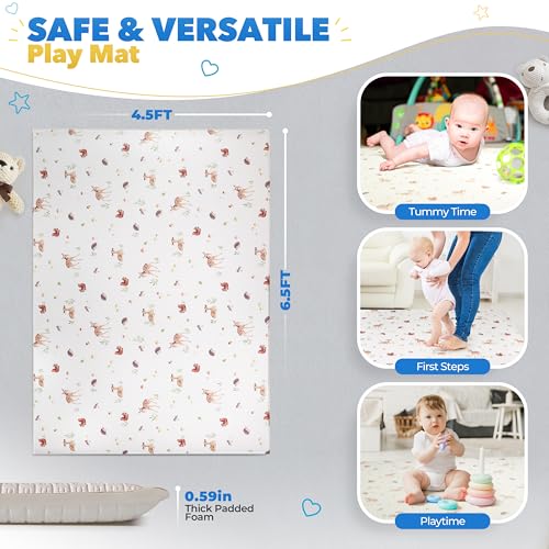 Pianka do zabawy dla niemowląt – mata do raczkowania dla dzieci i małych dzieci: aktywna, nietoksyczna, odwracalna, wodoszczelna, duża 2 x 141 m - obrazek 5