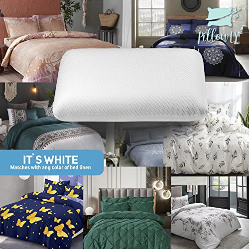 pillowLY Poduszka ortopedyczna z pianki z pamięcią kształtu łagodzi ból karku i ramion hipoalergiczna ortopedyczna poduszka pod kark odpowiednia dla osób śpiących na boku plecach i brzuchu - obrazek 2