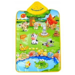 HUKITECH Mata Edukacyjna dla Niemowląt z Muzyką, Światłem i Motywem Rolniczym