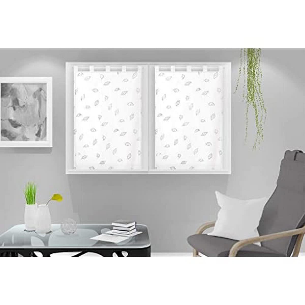 Biała firanka Soleil d’Ocre Laurene 60 x 90 cm - Elegancki i łatwy w utrzymaniu!