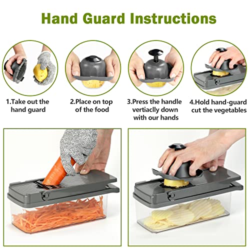 Profesjonalna krajalnica do warzyw 15 w 1 z 7 wymiennymi nożami - idealna do przygotowywania frytek, krojenia marchewki, cebuli i pomidorów - obrazek 5