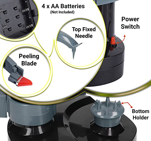 Elektryczna Obieraczka do Ziemniaków i Owoców z 3 Ostrzami - Automatyczna Maszyna do Obierania Warzyw i Jabłek (Czarny) - obrazek 6