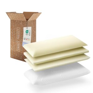 Snooze Project Poduszka podpierająca kark 69 x 35 x 12 cm – regulacja wysokości – ortopedyczna poduszka pod głowę – odpowiednia dla alergików poduszka z pianki memory – poszewka biała i można prać w temperaturze 60 stopni – na poszewkę na poduszkę 80 x 40 cm