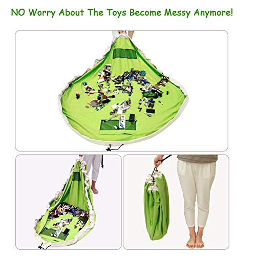 Worek na zabawki BelleStyle - łatwe sprzątanie, zielony, 150 cm - obrazek 8