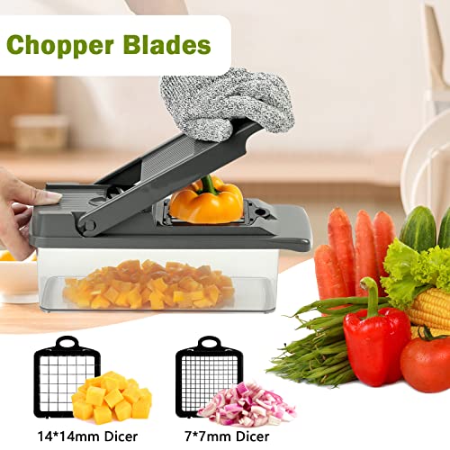 Profesjonalna krajalnica do warzyw 15 w 1 z 7 wymiennymi nożami - idealna do przygotowywania frytek, krojenia marchewki, cebuli i pomidorów - obrazek 11