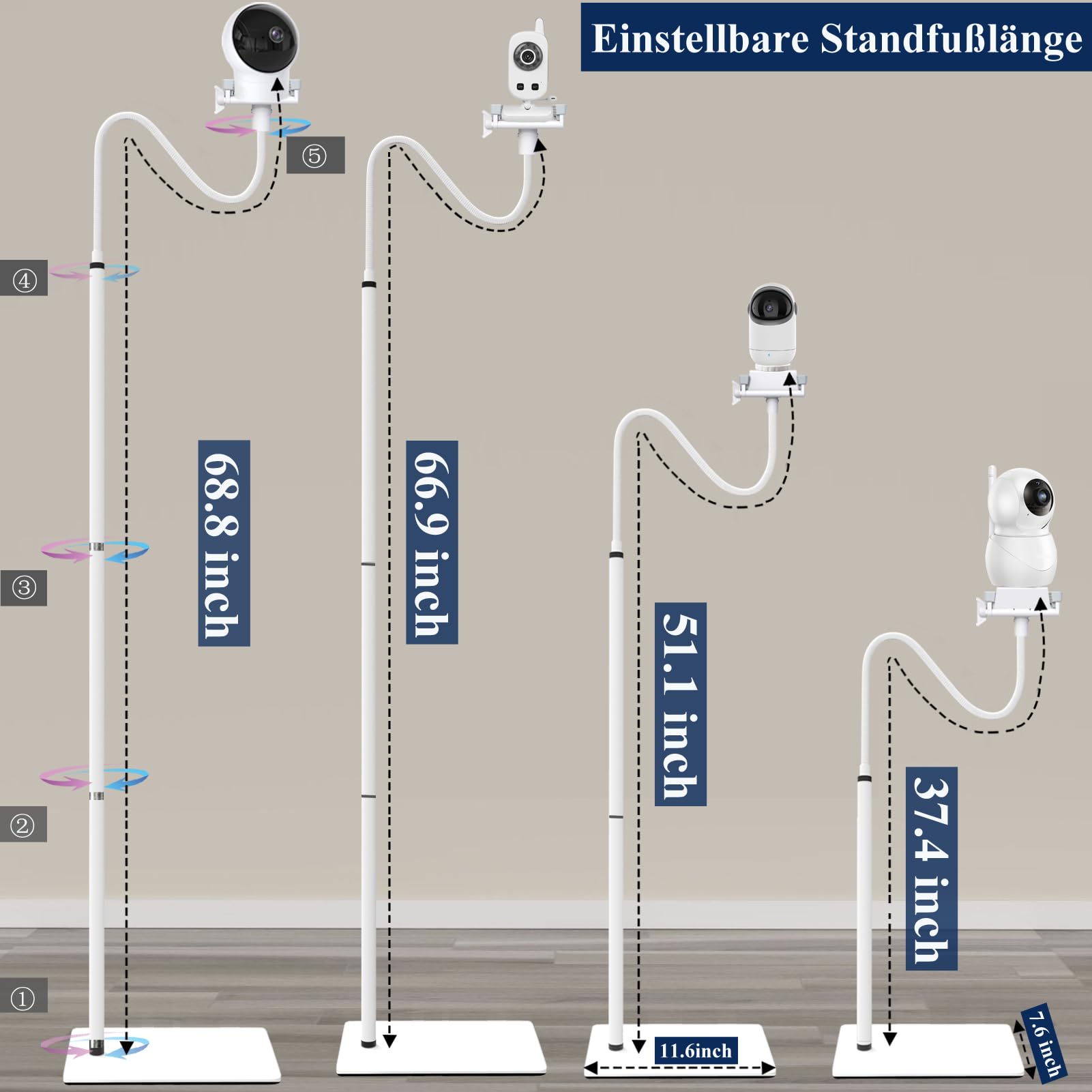 Uchwyt na telefon komórkowy do niani, uchwyt na kamerę dla niemowląt, - obrazek 5