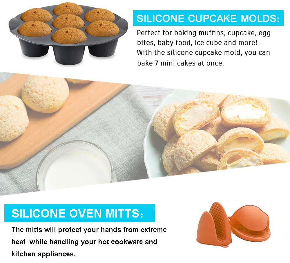 Zestaw 5 akcesoriów do frytkownic na gorące powietrze 7 cali do 35 QT - idealny do Gowise, Phillips, Cozyna - obrazek 3