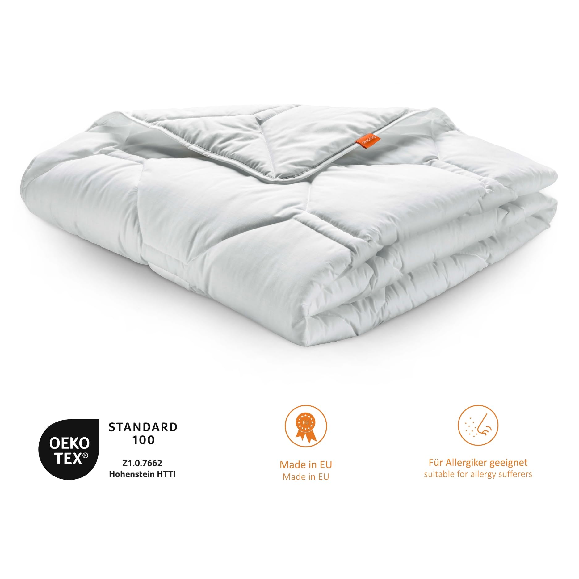Letnia kołdra Sleepling 190071 Komfort 100 Made in Germany z mikrofibry - lekka, 200 x 200 cm, kolor biały - obrazek 6