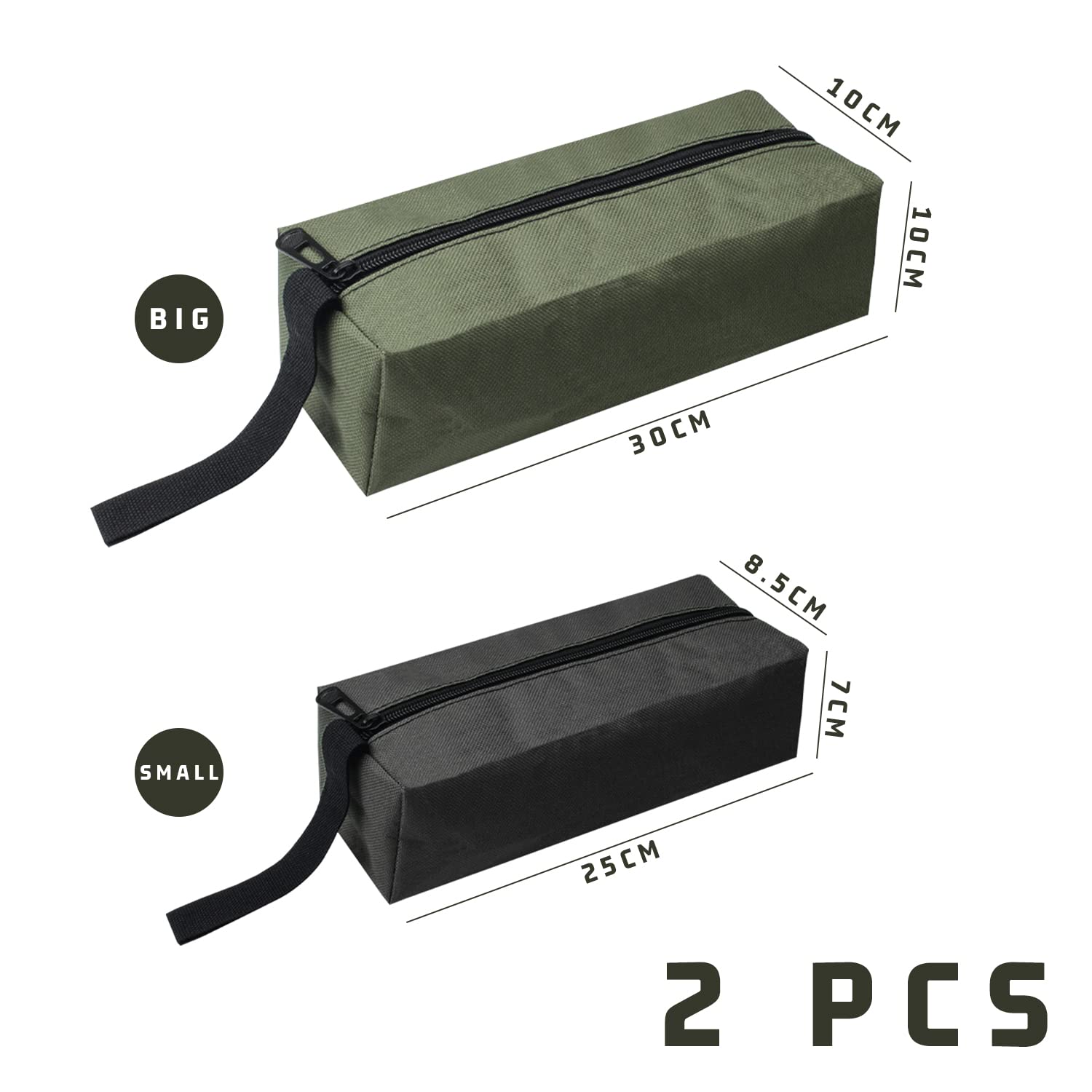 2 zestawy narzędzi z wodoszczelnymi torbami do przechowywania narzędzi (czarna zielona) - obrazek 6