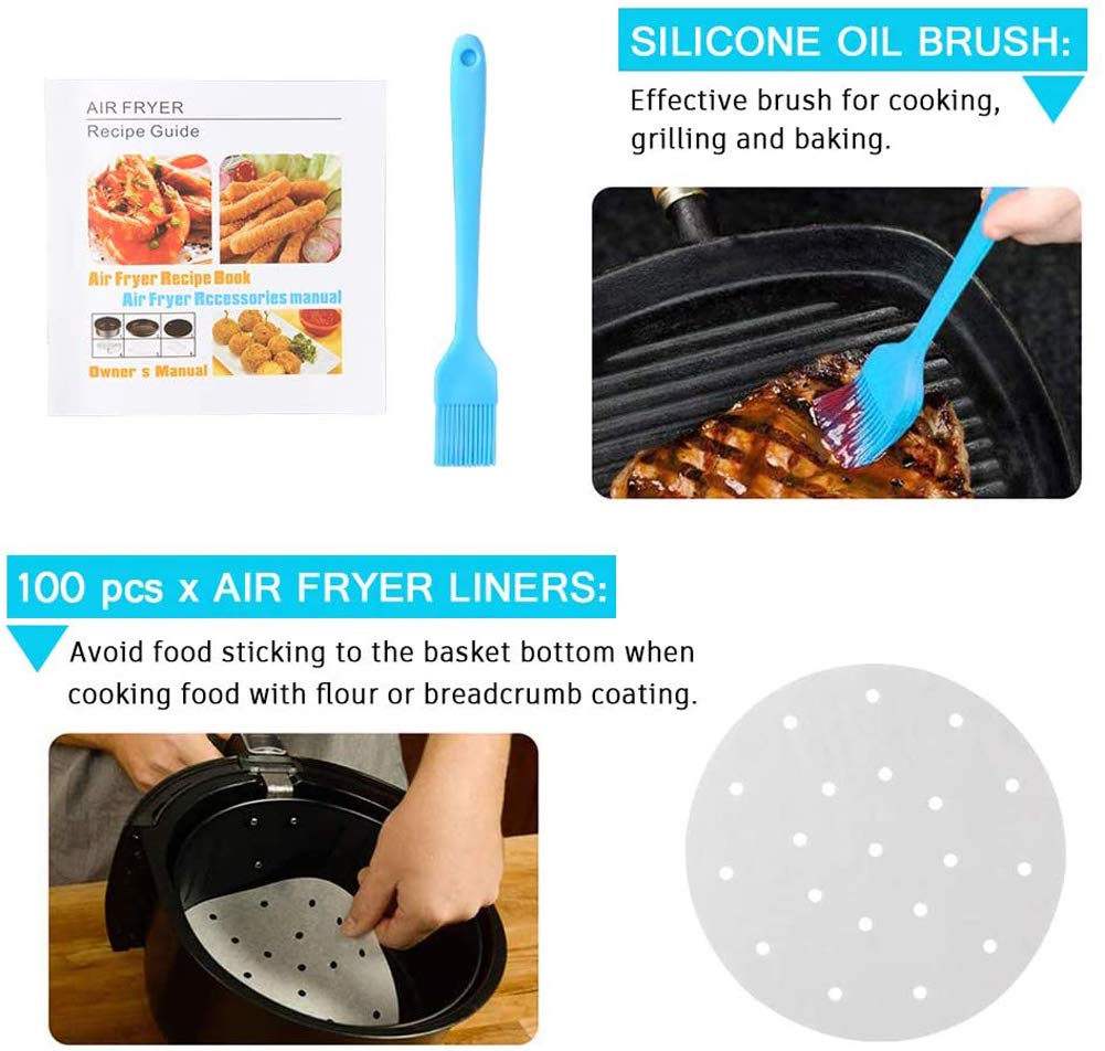 Zestaw 5 akcesoriów do frytkownic na gorące powietrze 7 cali do 35 QT - idealny do Gowise, Phillips, Cozyna - obrazek 4