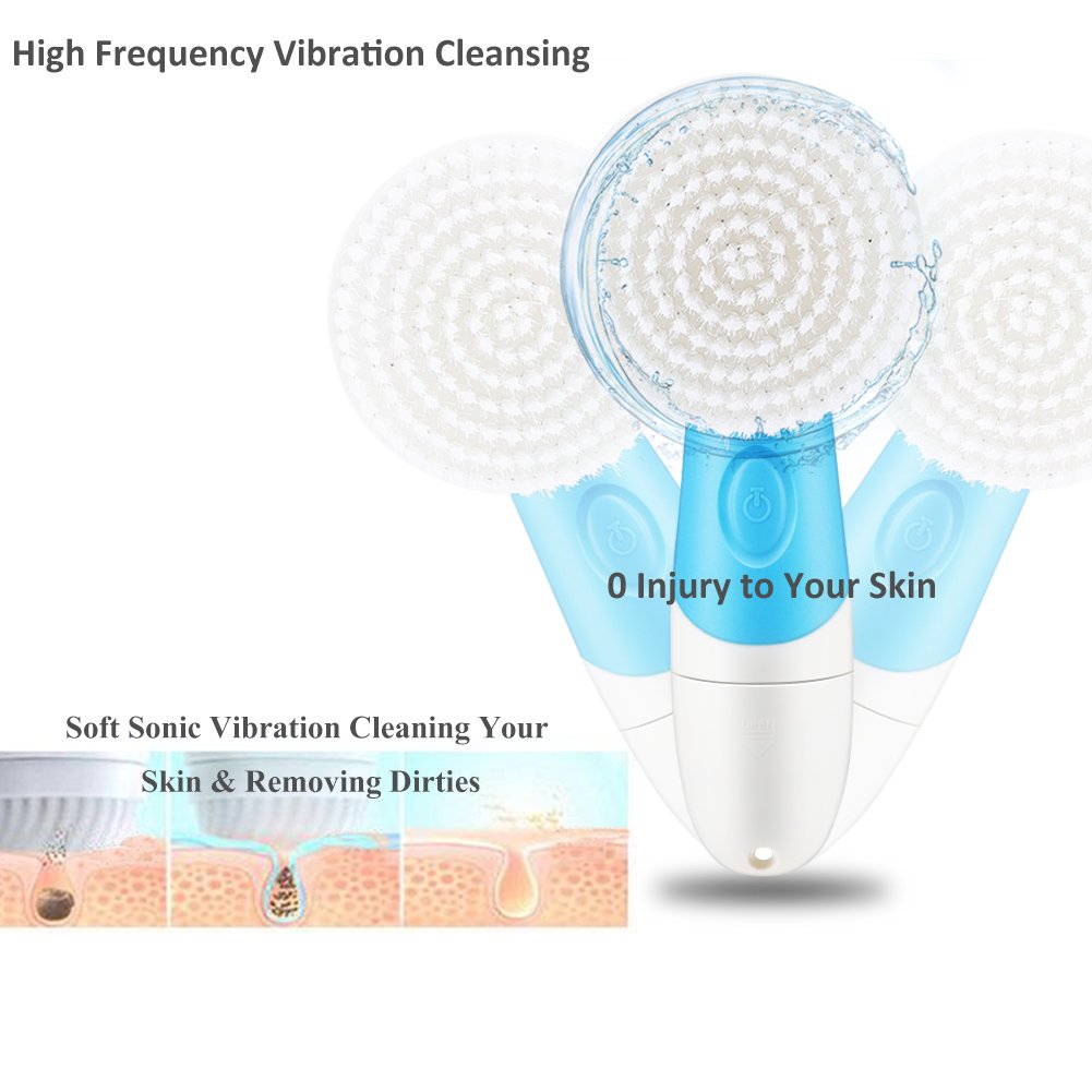4-in-1 Waterproof Electric Facial Cleansing Brush: Exfoliating, Blackhead Removal, Acne Treatment with 4 Brush Heads
Szczotka do twarzy 4 w 1: Wodoodporne elektryczne narzędzie do głębokiego oczyszczania twarzy - złuszczanie, usuwanie zaskórników, pozbycie się trądziku za pomocą 4 główek szczoteczki - obrazek 5