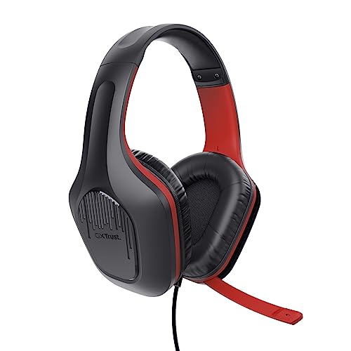 Trust Gaming GXT 415S Zirox - Lekkie kaski do gier na Nintendo Switch z mikrofonem i sterownikami 50 mm - Przewodowe słuchawki Over-Ear w kolorze Czarno-Czerwonym - obrazek 8