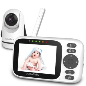 HelloBaby Video Niania z Kamerą i Dźwiękiem: 355° Obrót, Bez WiFi, Night Vision, HD, Dwukierunkowy, VOX