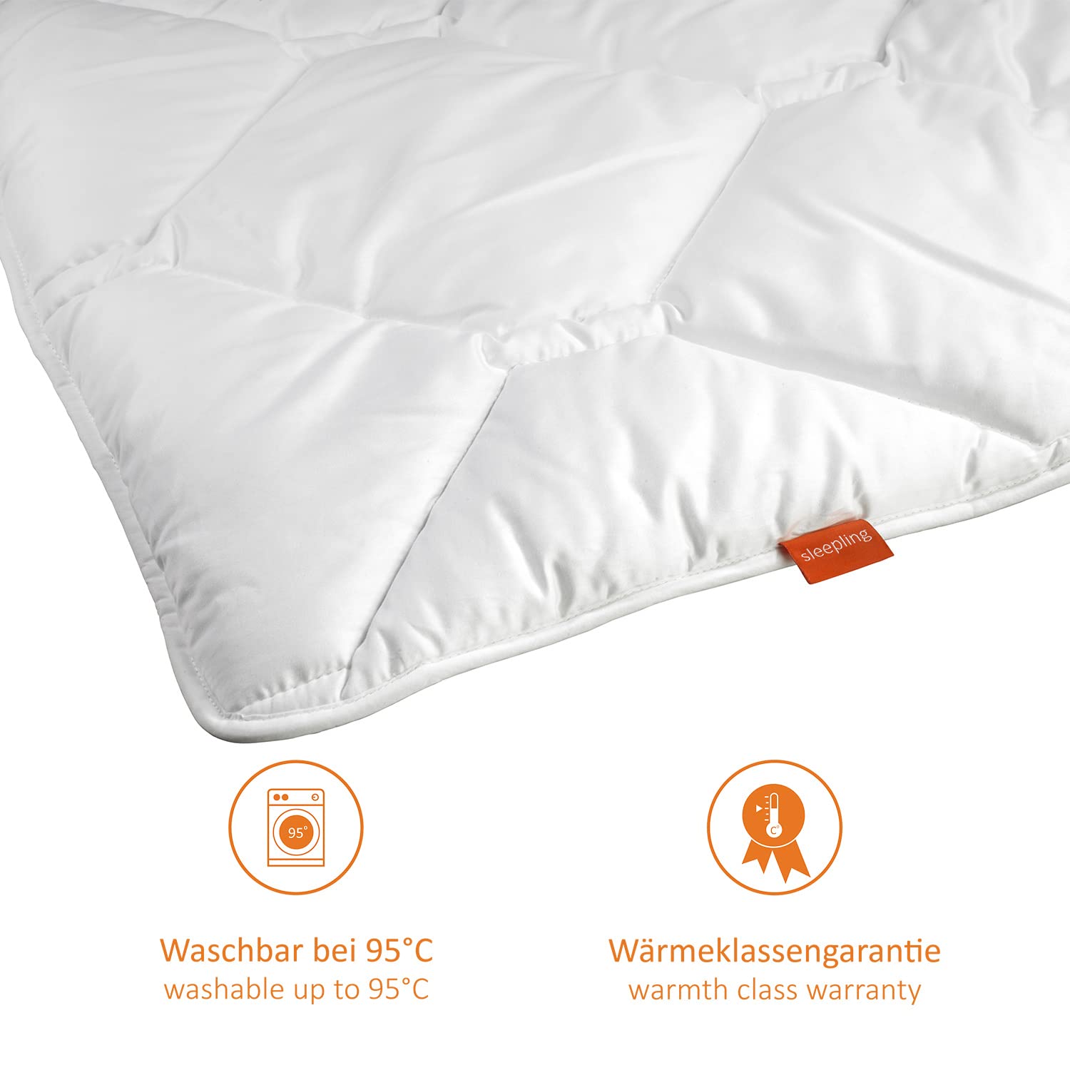 Letnia kołdra Sleepling 190071 Komfort 100 Made in Germany z mikrofibry - lekka, 200 x 200 cm, kolor biały - obrazek 5