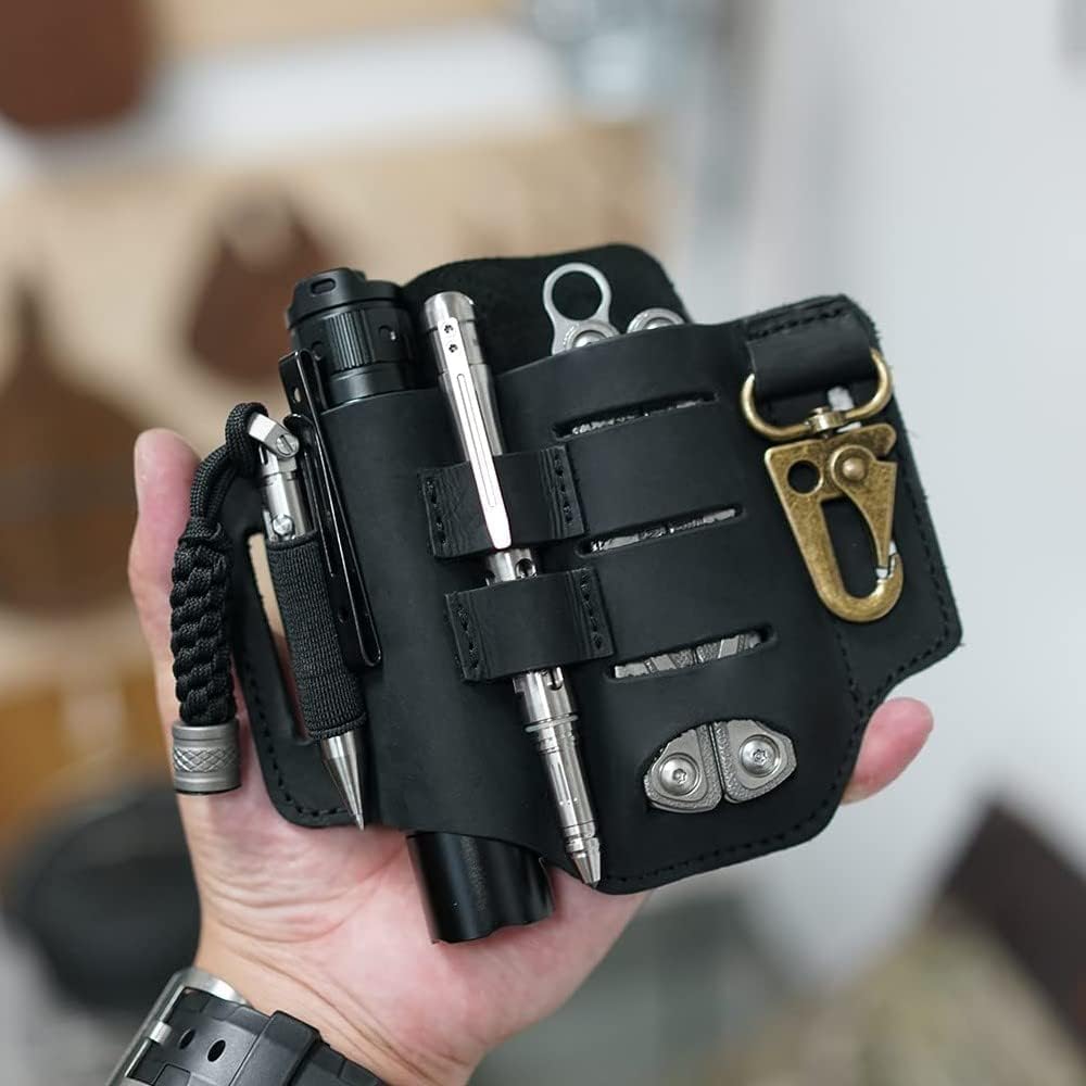 VIPERADE PJ16 EDC skórzana pochwa na pasek, latarkę, torba na nóż, EDC - obrazek 8