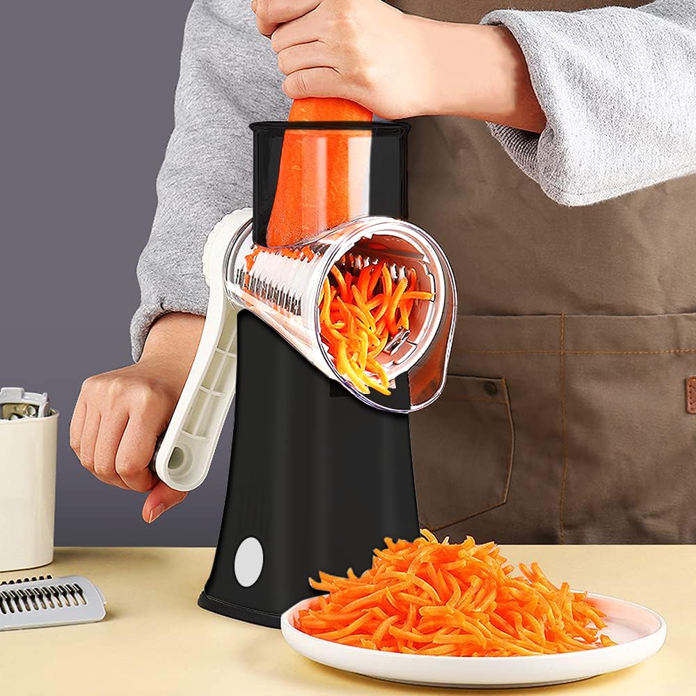 Ręczna krajalnica do warzyw z 5 ostrzami ze stali nierdzewnej - idealna pomoc kuchenna do krojenia warzyw, sera, ziemniaków i owoców - obrazek 3